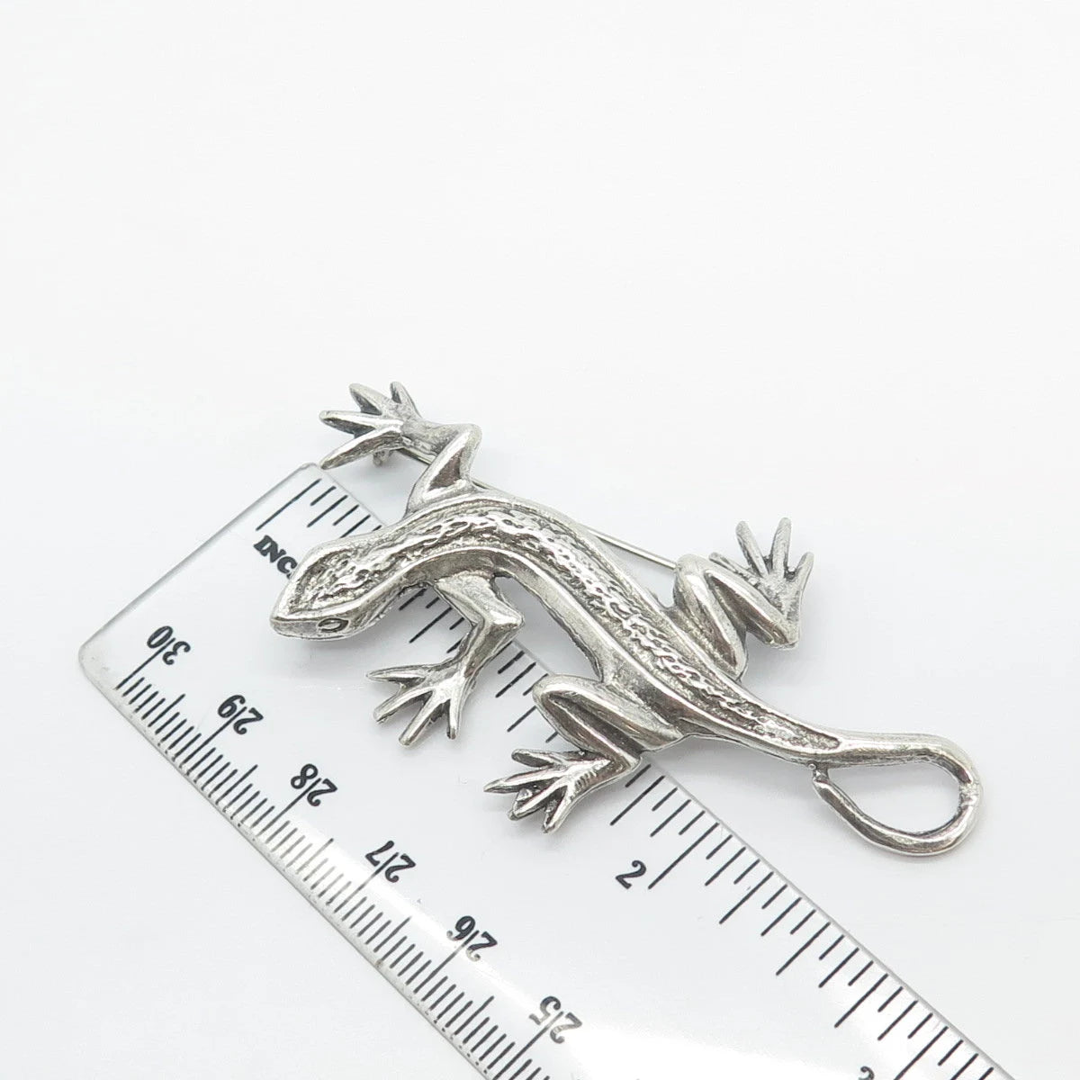 925 Sterling Silver Vintage Handmade Lizard Pin Brooch