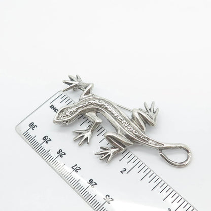 925 Sterling Silver Vintage Handmade Lizard Pin Brooch
