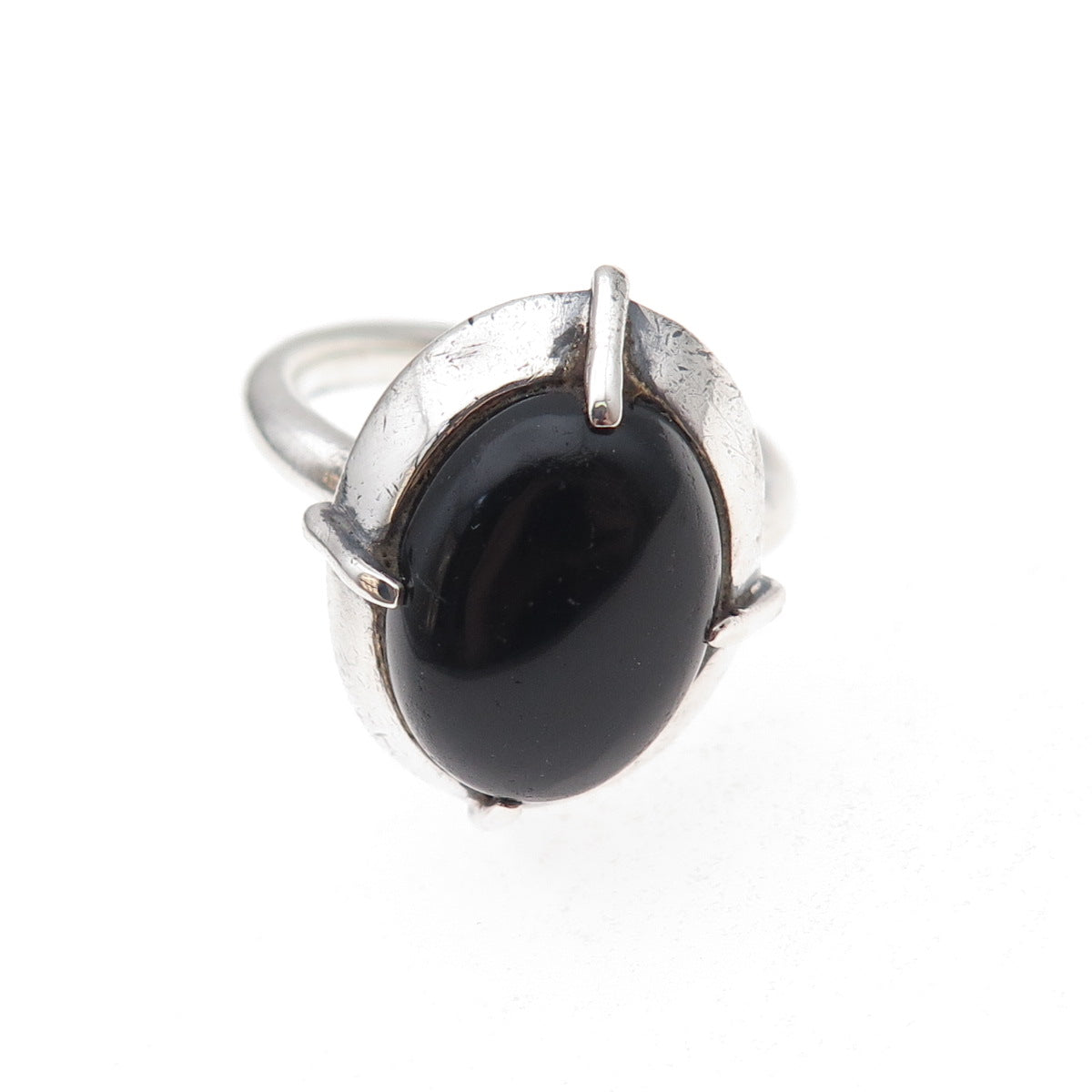 Metropolitan Museum of Art 925 Sterling Silver Vintage Black Onyx Ring Size 8.25