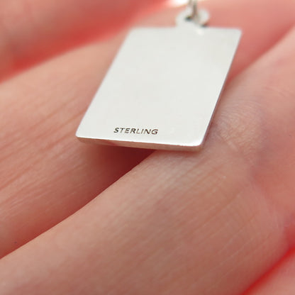 925 Sterling Silver Red Enamel My Heart Is Taken By Someone Minimalist Pendant