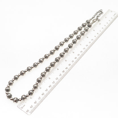 Carolyn Pollack AW Old Pawn 925 Sterling Vintage Navajo Pearls Necklace 22-24"