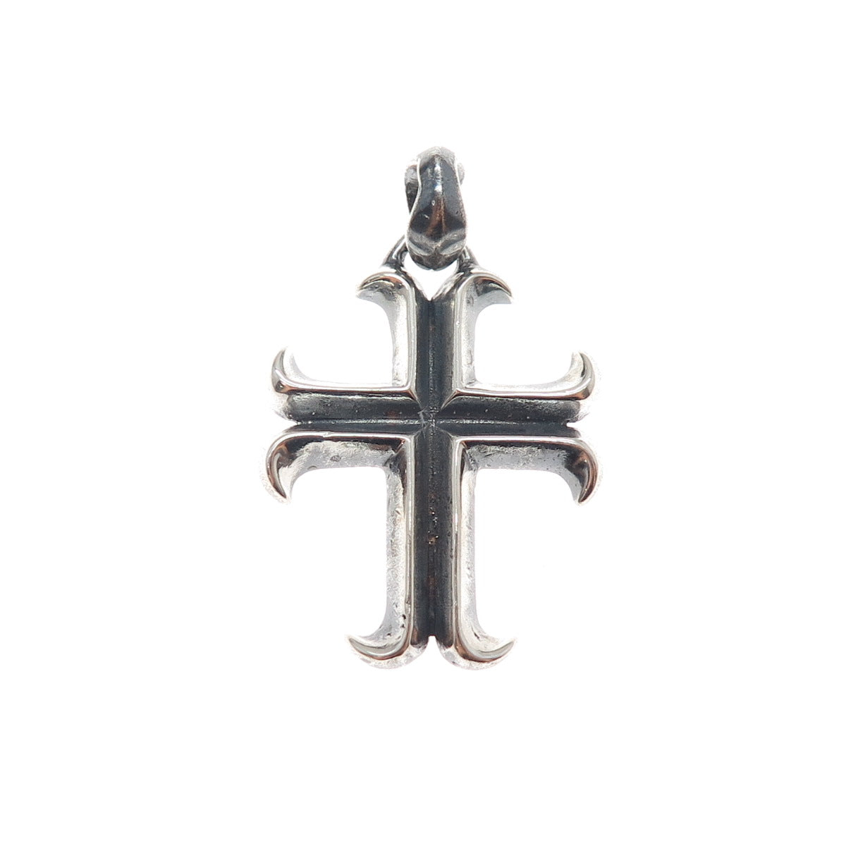 925 Sterling Silver Vintage Cross Religious Oxidized Charm Pendant