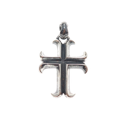 925 Sterling Silver Vintage Cross Religious Oxidized Charm Pendant