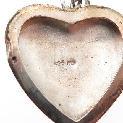 Charles Winston 925 Sterling Silver Vintage Engraved Heart Locket Charm Pendant
