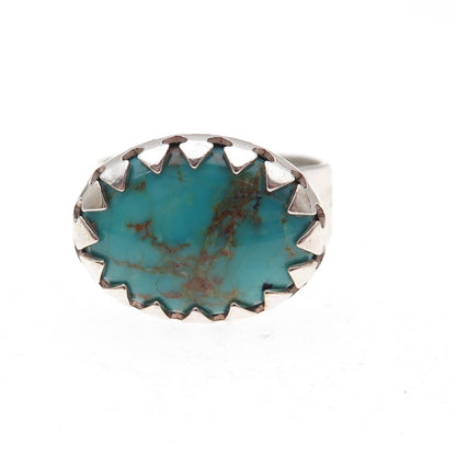 Carolyn Pollack Old Pawn 925 Sterling Silver Vintage Turquoise Ring Size 8.25