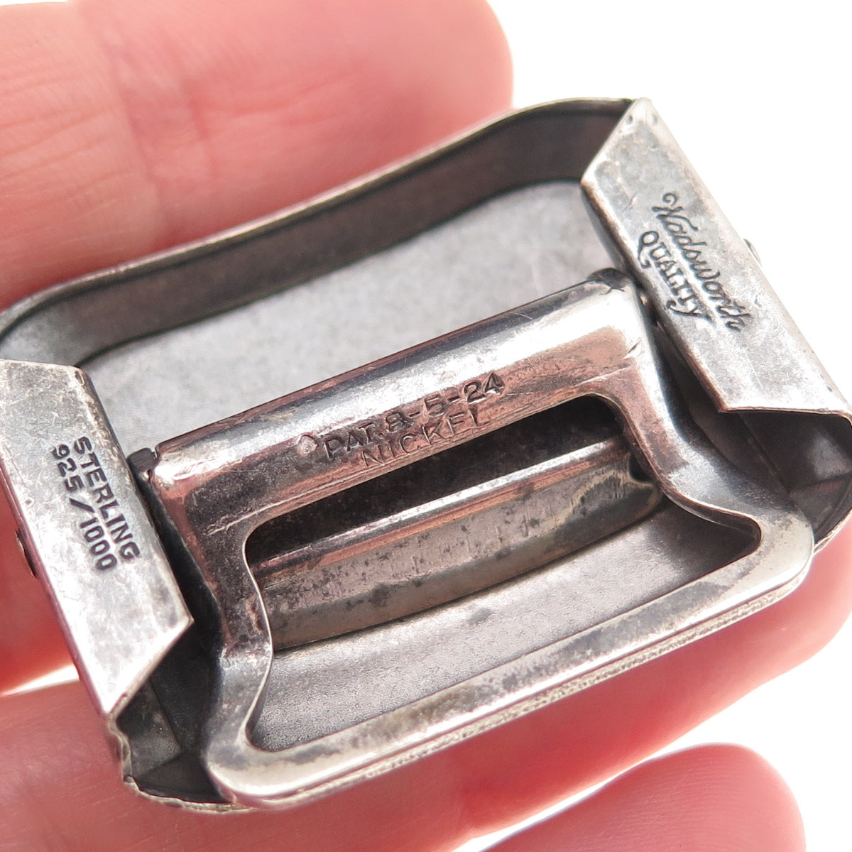 Wadsworth 925 Sterling Silver Antique Art Deco Letter S Initial Belt Buckle