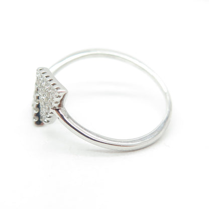 925 Sterling Silver Round-Cut C Z Arrow Adjustable Ring Size 7.5