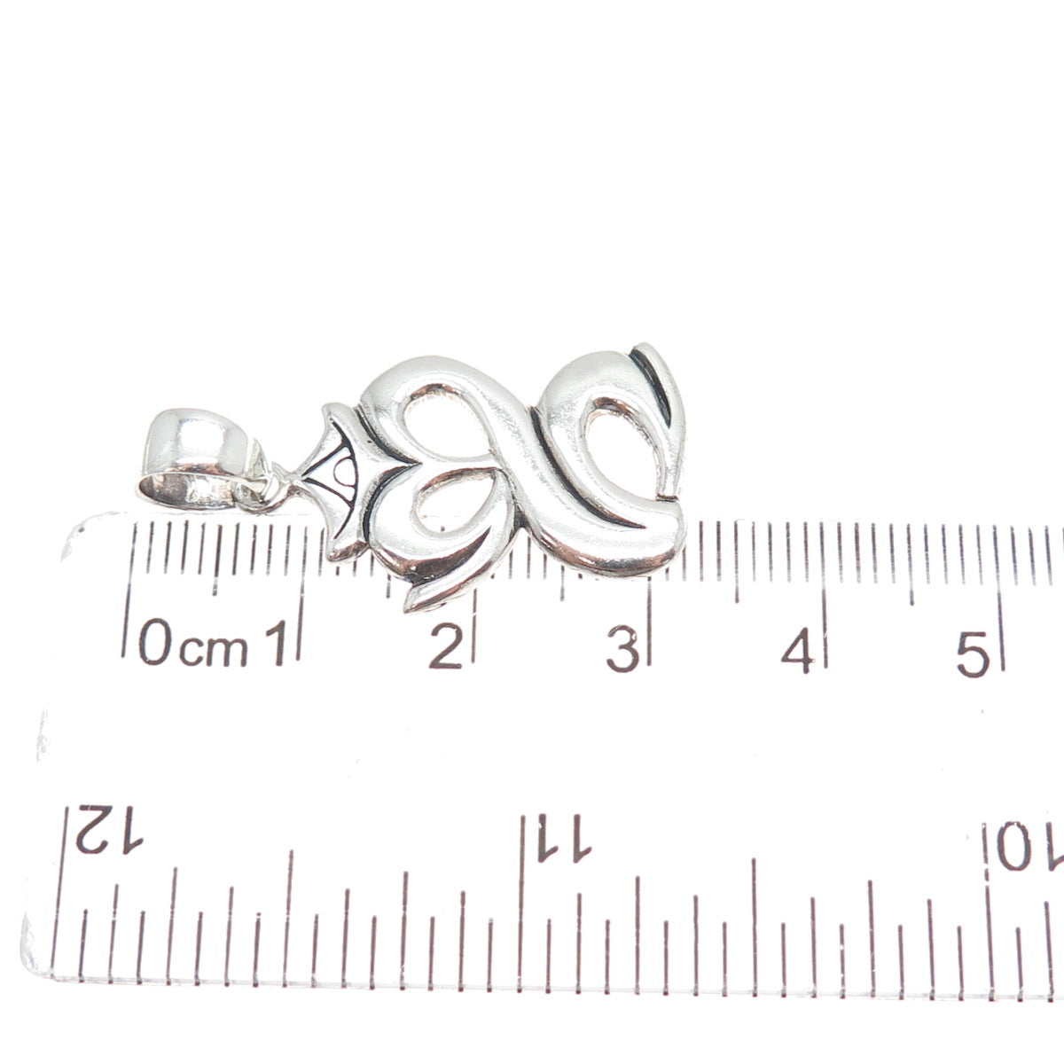 925 Sterling Silver Vintage Om of Love Charm Pendant