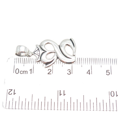 925 Sterling Silver Vintage Om of Love Charm Pendant