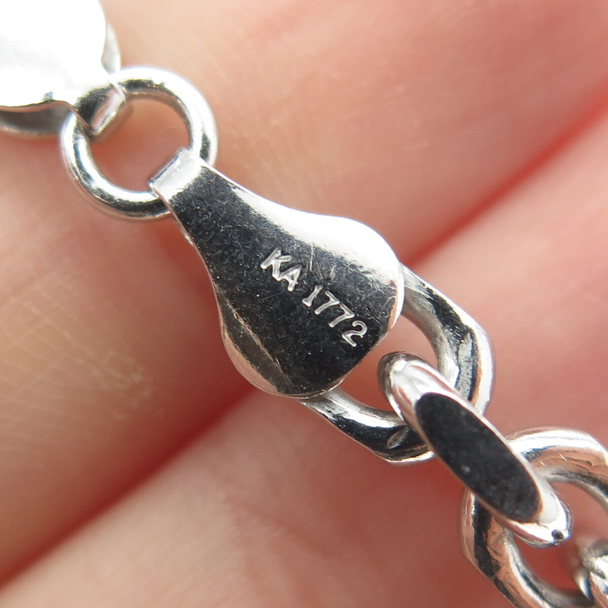 KARIZIA SPA KA 1772 Sterling Silver Italy Cable Link Bracelet 8.5"