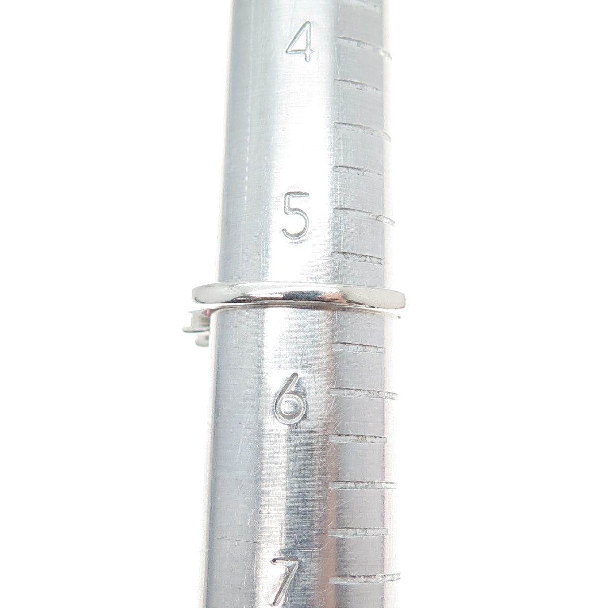 925 Sterling Vintage Emerald & Tapered Baguette-Cut Pink White C Z Ring Size 5.5