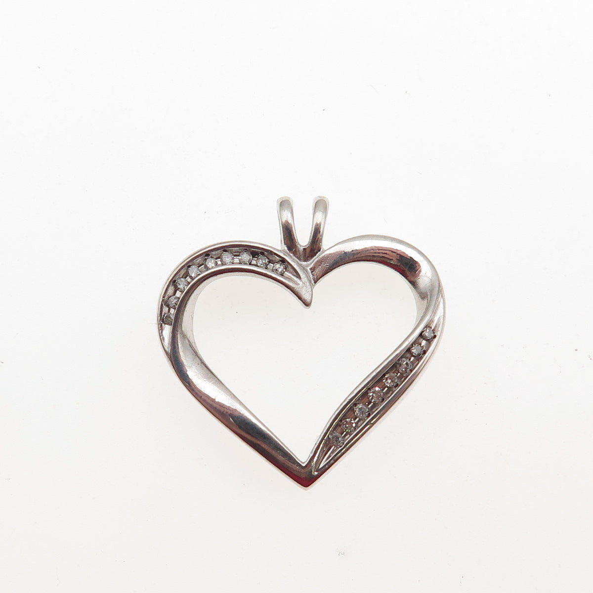 SB Sherri Baker 925 Sterling Silver Real Diamond Heart Mini Charm Pendant