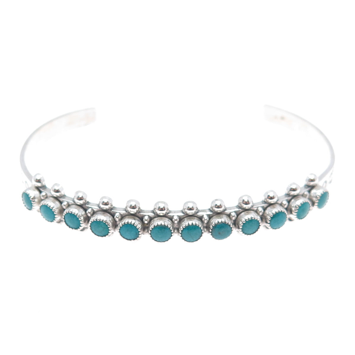 Old Pawn Sterling Vintage Kingman Turquoise Snake Eye Adjustable Bracelet 6.75"