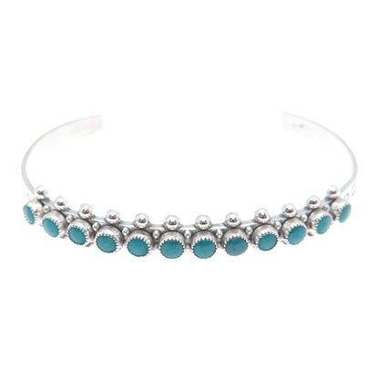Old Pawn Sterling Vintage Kingman Turquoise Snake Eye Adjustable Bracelet 6.75"