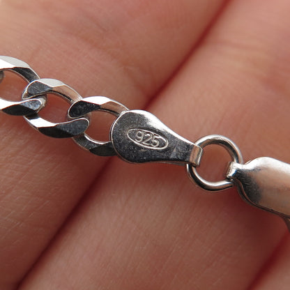 P. LUX 925 Sterling Silver Italy Figaro Chain Necklace 20"