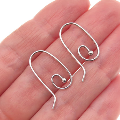 Pandora 925 Sterling Silver Spiral Hook Charm Holder Earrings