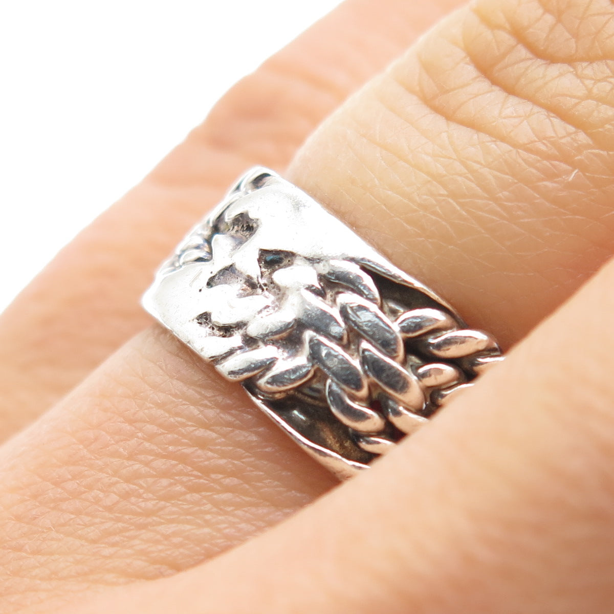 DOMINIQUE DINOUART 925 Sterling Vintage Mexico Crisscross Band Ring Size 6.25