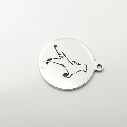 925 Sterling Silver USA Two In Town Frisky Horse Charm Pendant
