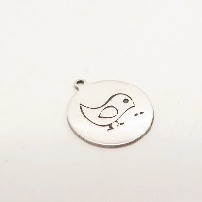 925 Sterling Silver USA Two In Town Bird Charm Pendant
