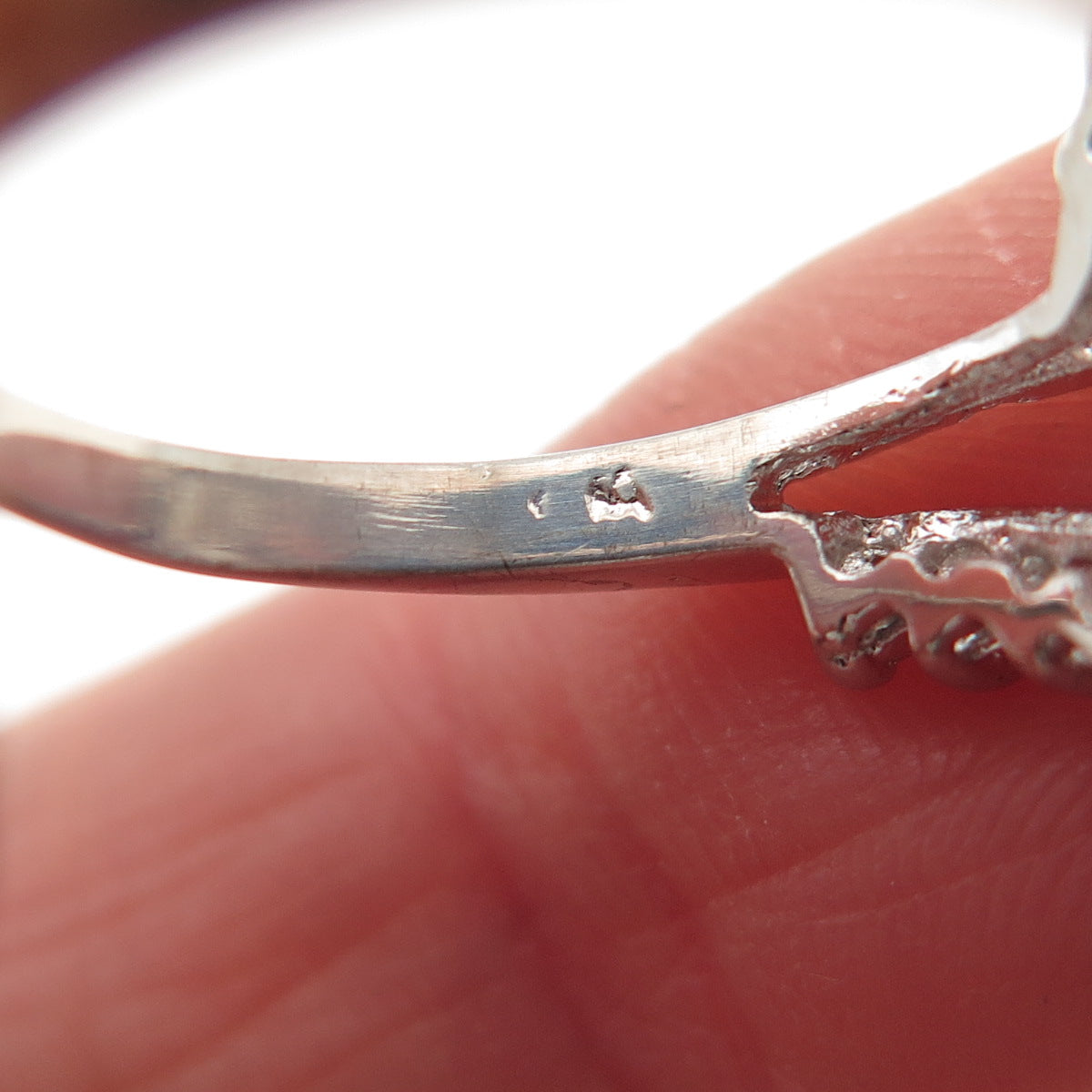925 Sterling Silver Round-Cut C Z Interlocked Bypass Ring Size 6