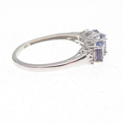 Chuck Clemency 925 Sterling Silver Real Diamond & Iolite Ring Size 8.25