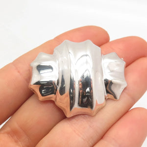 925 Sterling Silver Vintage Mexico Ribbed Bow Pin Brooch