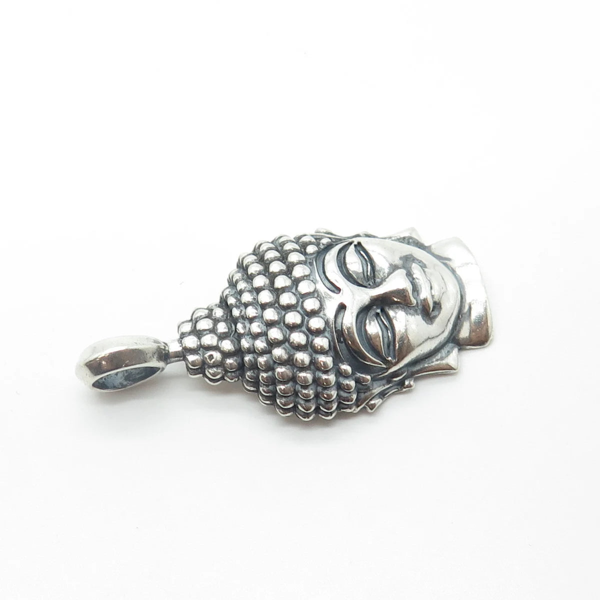 925 Sterling Silver Vintage Buddha Face Pendant