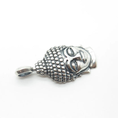 925 Sterling Silver Vintage Buddha Face Pendant