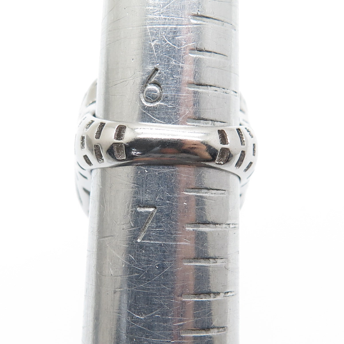 925 Sterling Silver Italy Modernist Ribbed Dome Ring Size 6.5