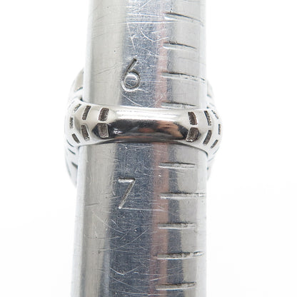 925 Sterling Silver Italy Modernist Ribbed Dome Ring Size 6.5