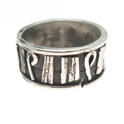 925 Sterling Silver Vintage Modernist Oxidized Band Ring Size 9.5