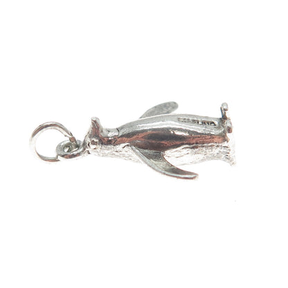 925 Sterling Silver Vintage Penguin Minimalist 3D Charm Pendant