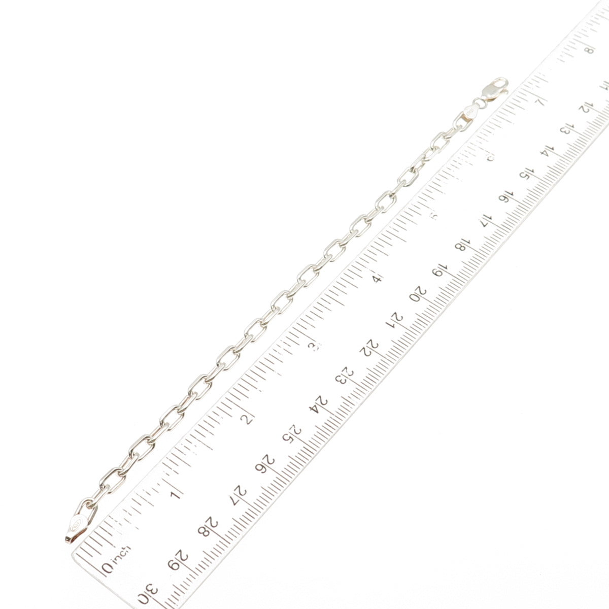 925 Sterling Silver Vintage Italy Paperclip Oval Link Bracelet 6.75"
