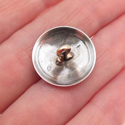 Old Pawn 925 Sterling Silver Vintage Southwestern Concho Oxidized Tribal Button