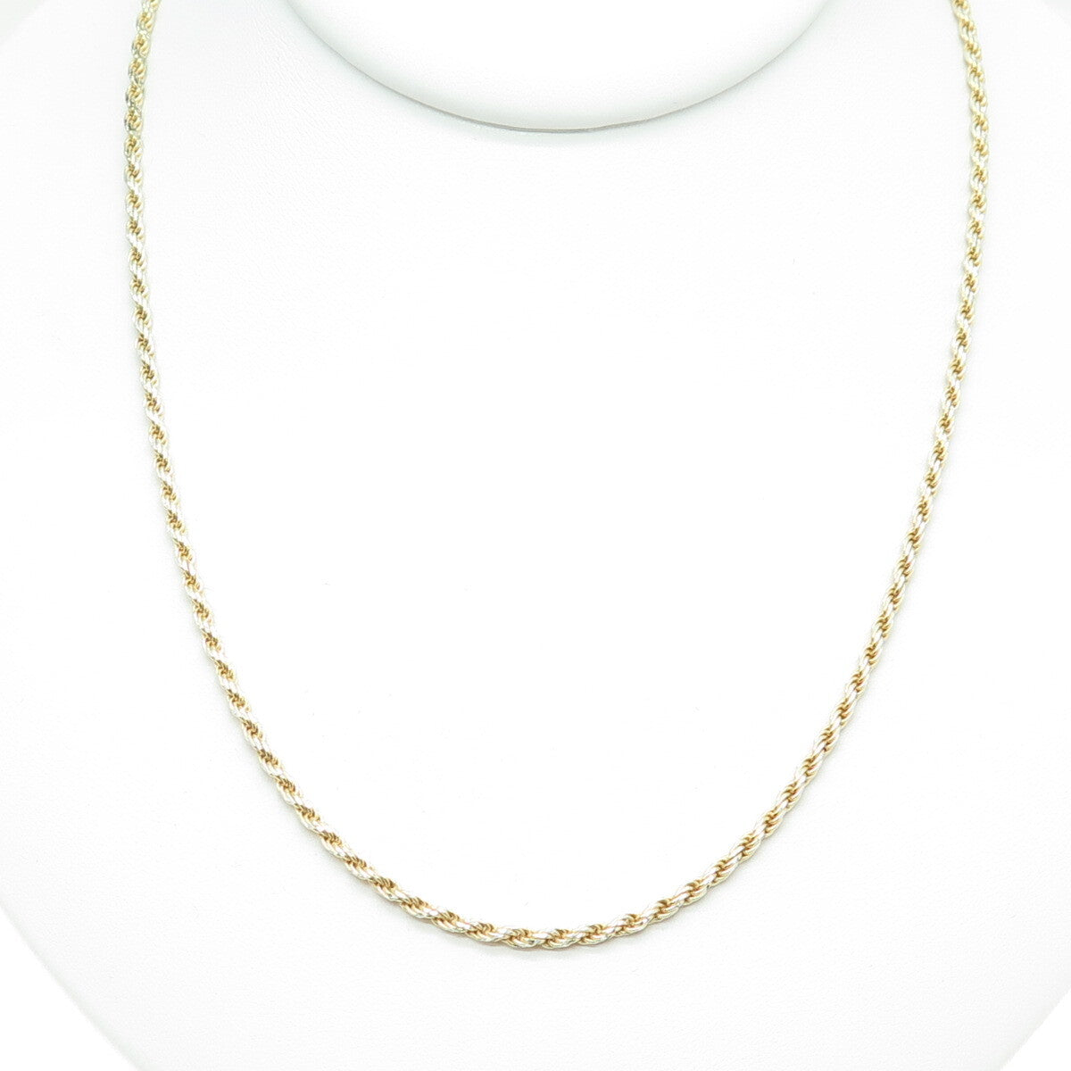 P. LUX 925 Sterling Silver Gold Plated Italy Rope Chain Necklace 24"