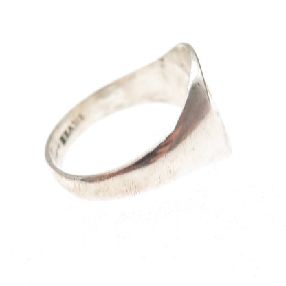 925 Sterling Silver Vintage England Engraved PG Mono Signet Ring Size 9.75
