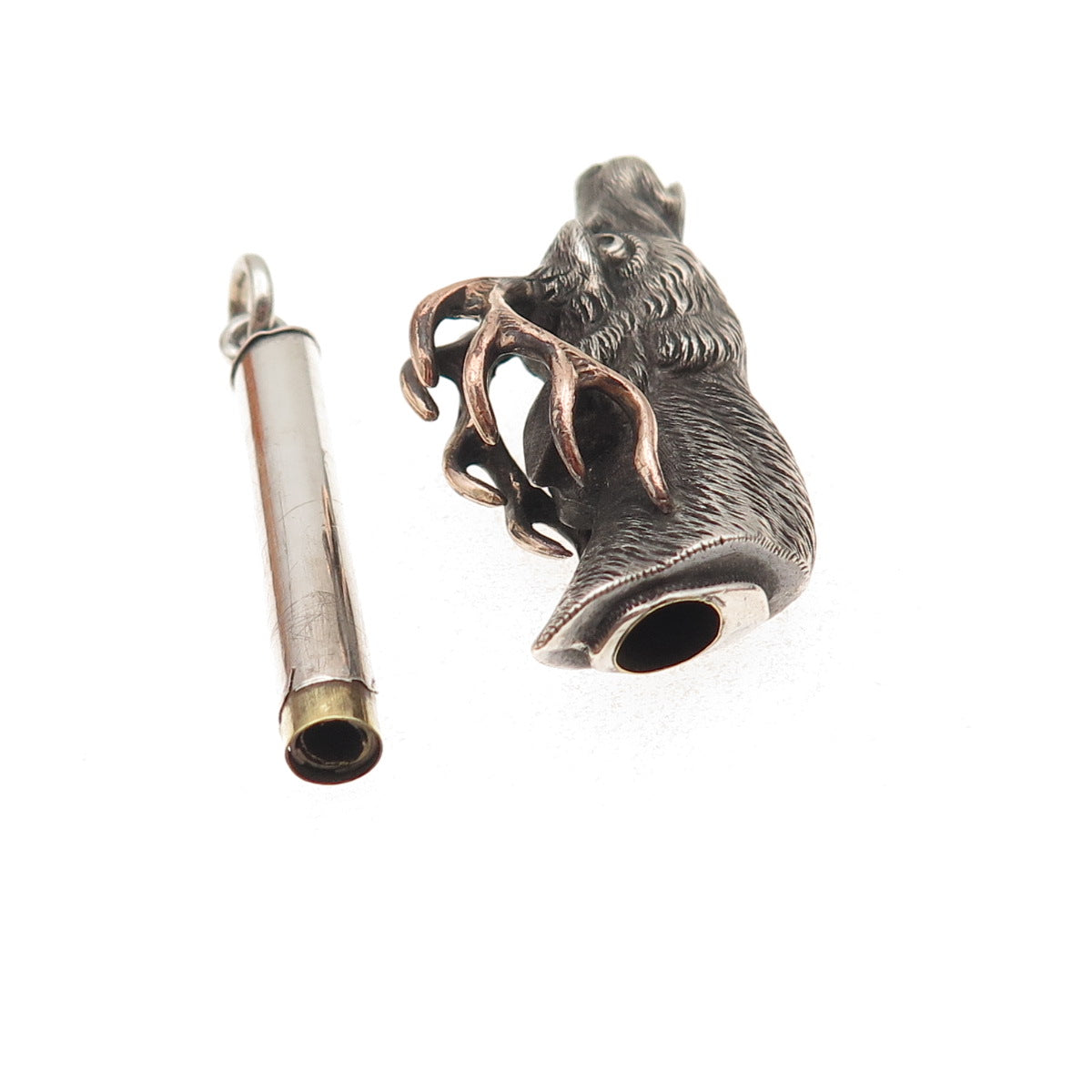 925 Sterling 2-Tone Antique Art Deco Deer Bracelet / Necklace Box Lock Clasp