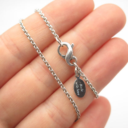 925 Sterling Silver Vintage Be Well Real Pearl Heart Rolo Chain Necklace 17"