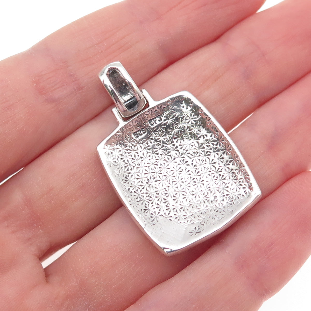 CFJ Collins Fine 925 Sterling Silver Vintage Real Pink MOP Charm Pendant