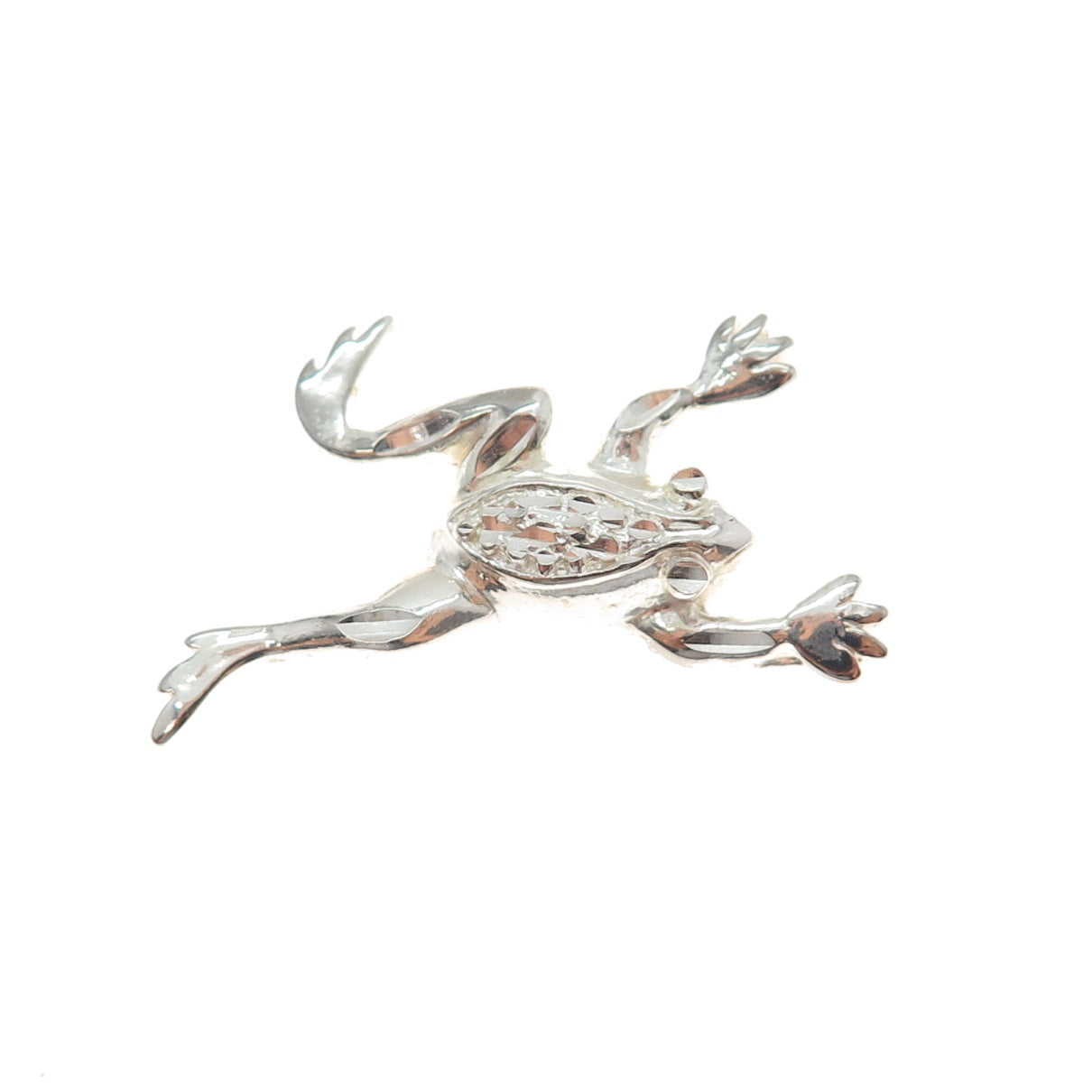 925 Sterling Silver Vintage Frog For Good Luck Slide Charm Pendant