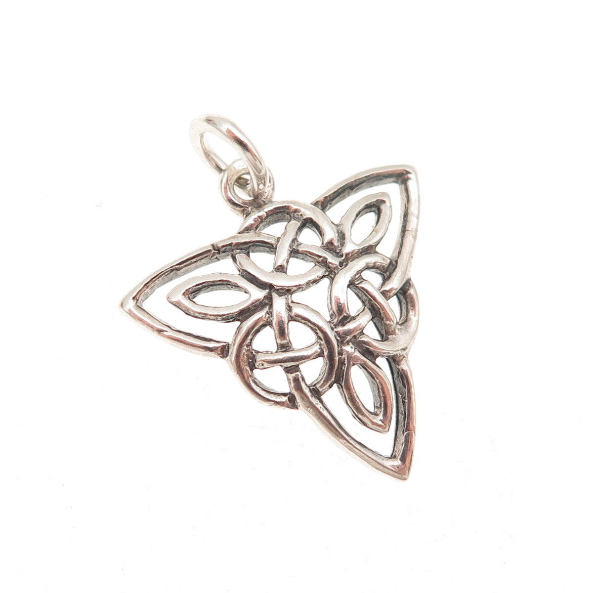 925 Sterling Silver Vintage Celtic Trinity Knot Oxidized Charm Pendant