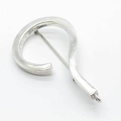 925 Sterling Silver Vintage Mexico Question Mark Pin Brooch