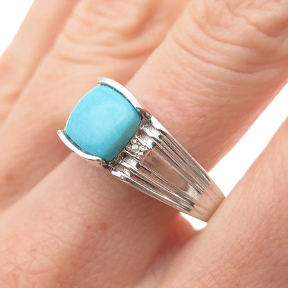 Chuck Clemency 925 Sterling Silver Real Diamond & Turquoise Ring Size 11.25