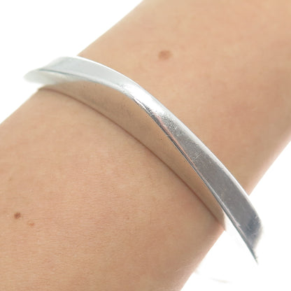 925 Sterling Silver Vintage Mexico Modernist Triangle Bangle Bracelet 8"