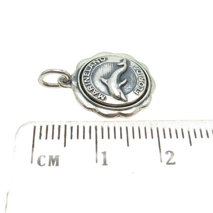 925 Sterling Silver Vintage "Marineland Florida" Dolphin Pendant