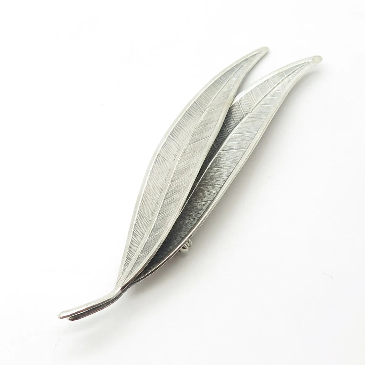 925 Sterling Silver Vintage Beau Leaf Floral Pin Brooch