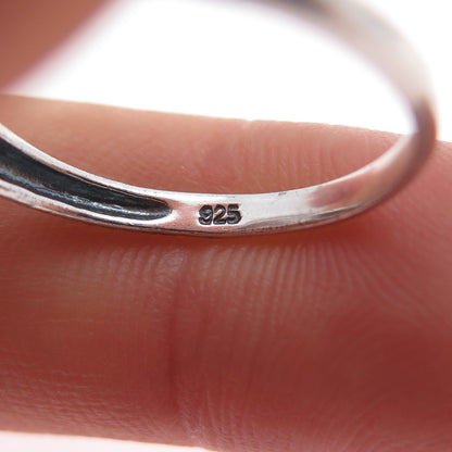 925 Sterling Silver Vintage Round-Cut C Z Engagement Ring Size 8