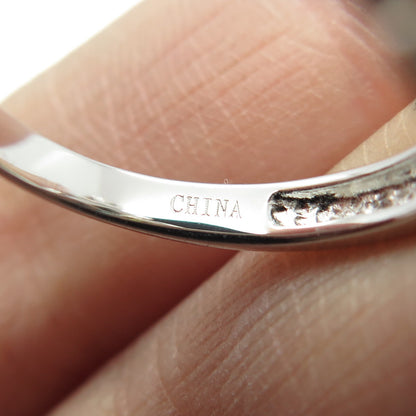 925 Sterling Silver Lab-Created Green Sapphire & C Z Ring Size 8