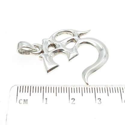 925 Sterling Silver Vintage Om Mantra Pendant