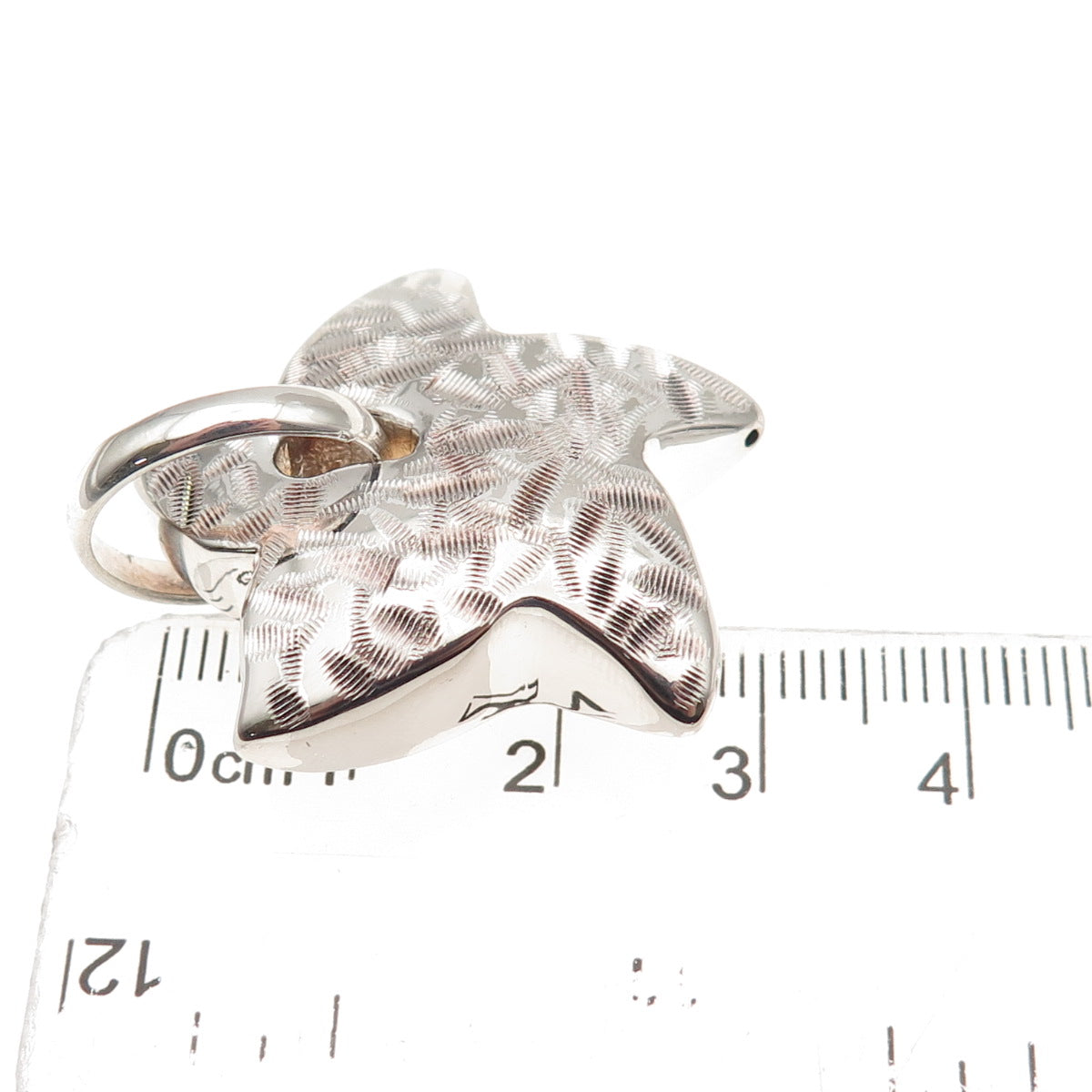 Milor 925 Sterling Silver Vintage Italy Starfish Textured Charm Pendant